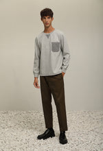 Load image into Gallery viewer, Cotton Mixed Texture Long-Sleeved T-Shirt (GY)
