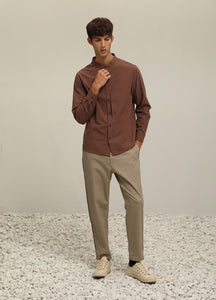 Brushed Cotton Slim-Fit Trousers (KH)