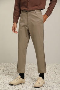 Brushed Cotton Slim-Fit Trousers (KH)