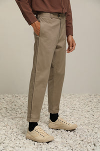 Brushed Cotton Slim-Fit Trousers (KH)