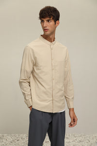 (S34BE) Tencel Mixed shirt