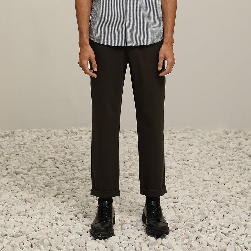 Slim Fit Turn-up Trousers (GN)